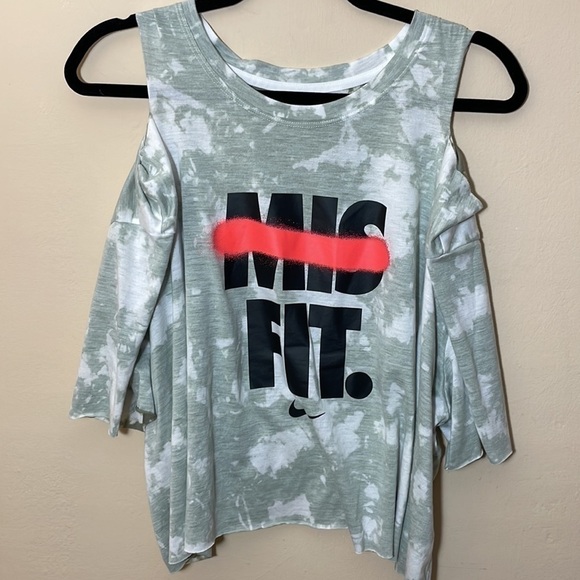Nike Plus 3X MISFIT cut out tee top tie dye cropped - Picture 3 of 8